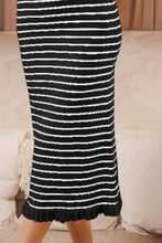 Stripe Sleeveless Sweater Maxi Dress with Ruffled Hem