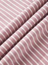 Soft pink and white striped stripe thumbhole side slits drop shoulder loose fit hoodie in textured fabric machine wash cold