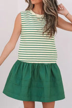 Stripe Woven Sleeveless Mini Dress Casual Dresses