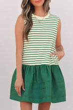 Stripe Woven Sleeveless Mini Dress Casual Dresses