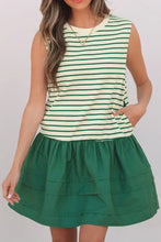 Stripe Woven Sleeveless Mini Dress Casual Dresses