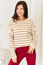 Striped Boat Neck Sweater for Women Stripe