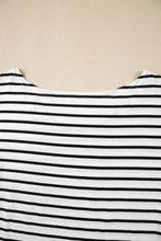 Striped Boatneck Short Sleeve T Shirt for Women Woman T Shirts