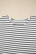 Striped Boatneck Short Sleeve T Shirt for Women