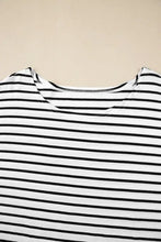 Striped Boatneck Short Sleeve T Shirt for Women Woman T Shirts