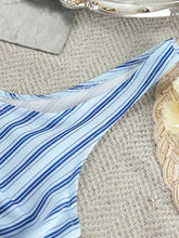 Light blue navy striped sleeveless cami top with sheen from Striped Cami Lounge Set
