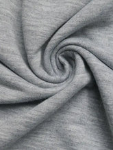 A heather gray striped collar long sleeve fake two piece sweatshirt in soft knit fabric recommended machine wash cold