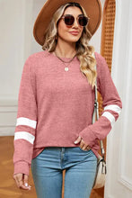 Striped Heathered Round Neck T-Shirt Woman T Shirts
