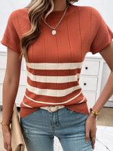 Striped Knit Top for Women in 100 Percent Viscose