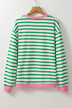 Striped Lucky Clover Long Sleeve Sweatshirt Woman Sweatshirts