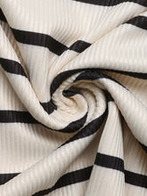 Striped Off Shoulder Top with Black Rose Detail Woman T Shirts