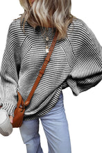 Striped Oversized Knit Sweater for Women 100 Percent Polyester