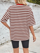 Striped Oversized Rayon T-Shirt for Women
