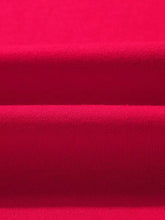 Vibrant red slightly stretchy fabric with smooth ribbed texture for striped patchwork sleeve colorblock sweatshirt machine wash care instructions