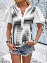 Striped Puff Sleeve Blouse for Women