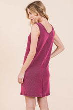 Striped Rib Knit Tank Dress with Pockets