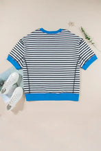 Striped Round Neck Half Sleeve T-Shirt Woman T Shirts
