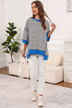 Striped Round Neck Half Sleeve T-Shirt Woman T Shirts