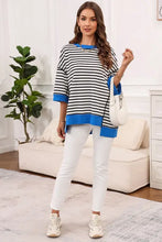Striped Round Neck Half Sleeve T-Shirt Woman T Shirts