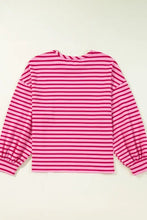 Striped Round Neck Long Sleeve Sweatshirt Woman Sweatshirts