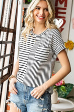 Striped Round Neck Short Sleeve Tee Woman T Shirts