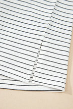 Striped Short Sleeve Cotton Blend T Shirt with Pocket for Women Woman T Shirts