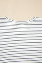 Striped Short Sleeve Cotton Blend T Shirt with Pocket for Women Woman T Shirts