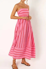 Striped Square Neck Cami Dress Woman Maxi Dress