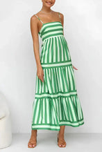 Striped Tiered Maxi Cami Dress Casual Dresses