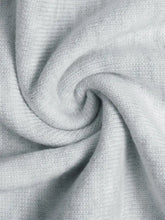 Light gray soft textured knit Striped Trim Tie Waist Sweater Dress fabric