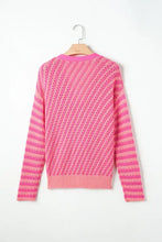 Striped V-Neck Button Up Cardigan Woman Outerwear