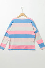 Striped V Neck Sweater for Women Woman T Shirts