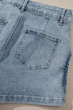 Studded Acid Wash Denim Shorts Denim Shorts