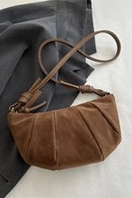 Suede Croissant Shape Shoulder Bag Brown One Size Shoulder Bags