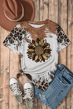 Sunflower Print Women's T-Shirt with Stretchy Polyester Blend Woman T Shirts