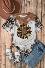 Sunflower Print Women's T-Shirt with Stretchy Polyester Blend