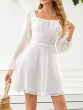 Swiss Dot Long Sleeve Mini Dress Casual Dresses