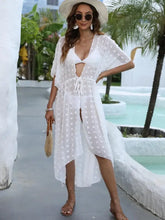 Swiss Dot White Sheer Beach Cover Up for Women Swimwear Cover-Ups