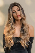 Synthetic long wavy ombre brown blonde wig, heat safe with cap included
