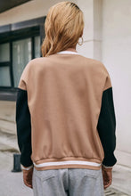 Tan and Black Varsity Jacket Long Sleeve Length for Women