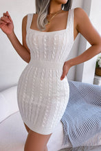 Tan Cable Knit Sleeveless Mini Dress White