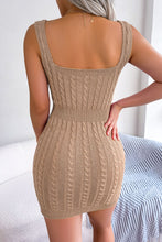 Tan Cable Knit Sleeveless Mini Dress