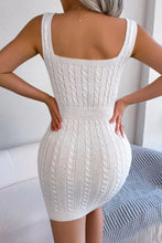 Tan Cable Knit Sleeveless Mini Dress Woman Sweater Dresses