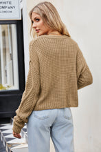 Tan Cable Knit Sweater with Round Neck and Regular Sleeve Length