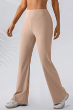 Tan High Waisted Flared Yoga Pants for Women Camel
