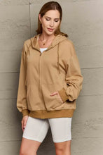Tan Hooded Zip Up Sweatshirt with Denim Shorts for Women Woman Outerwear