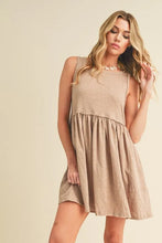 Tan Round Neck Mini Tank Dress