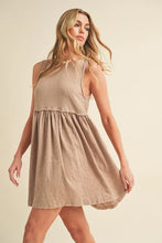 Tan Round Neck Mini Tank Dress
