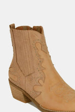 Tan Studded Point Toe Boots in Tan Leather for Women