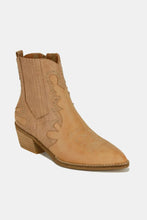 Tan Studded Point Toe Boots in Tan Leather for Women